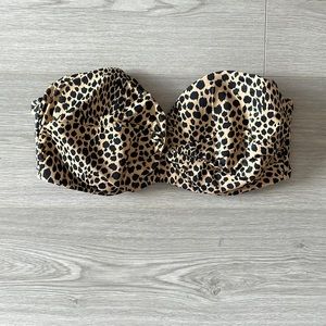 Victoria’s Secret swim, Leopard strapless swimsuit, 36DD